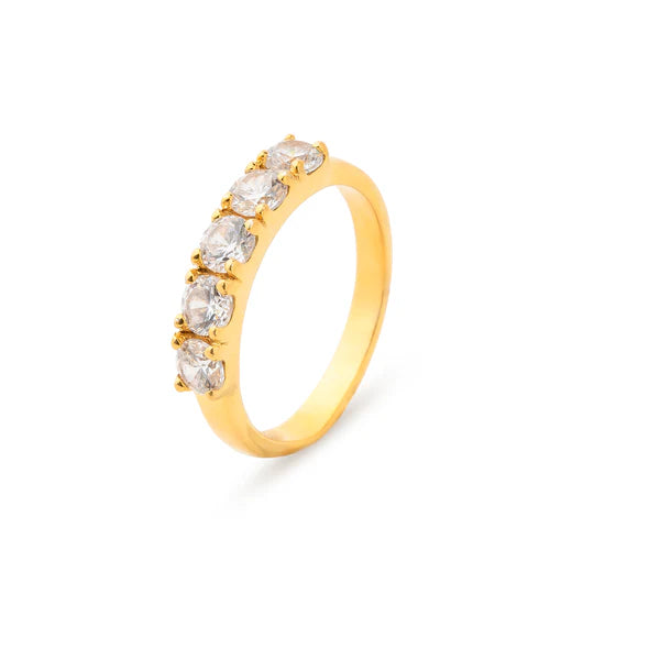 Medea White Ring with White Cubic Zirconia